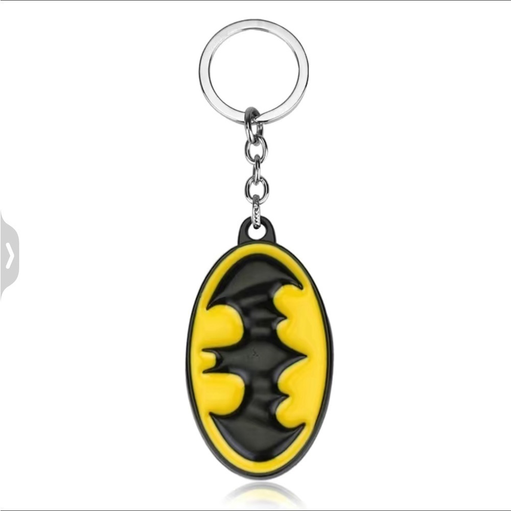Batman Keychain DC Comics Split Key Ring Glossy Enameled Metal and Gift Pouch